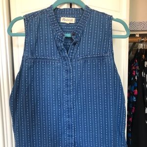 Madewell sleeveless crop blouse size L (Large)